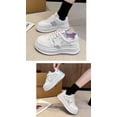 thumbnail image 4 of Retro Platform Sneakers for Women - The mesh is breathable | White Casual Thick Sole Shoes, 4 of 9
