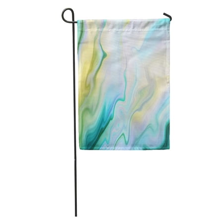 SIDONKU Abstract Marbled Nacre Paint Liquid Marbling Effect Creative Mint Green Garden Flag Decorative Flag House Banner 12x18 inch
