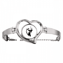 simple panda lovely bracelet heart jewelry wire bangle