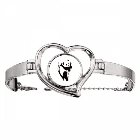 simple panda lovely bracelet heart jewelry wire bangle