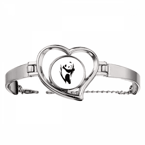 simple panda lovely bracelet heart jewelry wire bangle