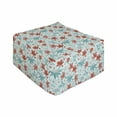 thumbnail image 1 of Floral Rectangle Pouf, Art of Paintbrush Drawn Flowers on Branches, Under Desk Foot Stool for Living Room Office Ottoman with Cover, 25", Vermilion Pale Blue, by Ambesonne, 1 of 4