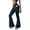 Dark Blue, variant on Women's Flare Leggings with Pockets Crossover High Waisted Bootcut Yoga Pants Tummy Control Bell Bottom Trousers