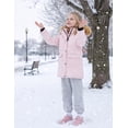 thumbnail image 6 of WenVen Girl's Winter Coat Warm Puffer Jacket Insulated Windproof Outerwear with Hood Pink 6/7, 6 of 12