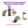 VoberryÂ® New 2Pcs Finger Puppets The Hare And The Tortoise Storytelling Educational Funny Cute Creative Children Baby Kids Intelligence Plush Toys Stuffed Plush Fluffy Animated Animal Gifts Presents