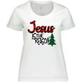 thumbnail image 3 of Inktastic Christmas Jesus is the Reason with Green Plaid Tree Women's Plus Size T-Shirt, 3 of 5