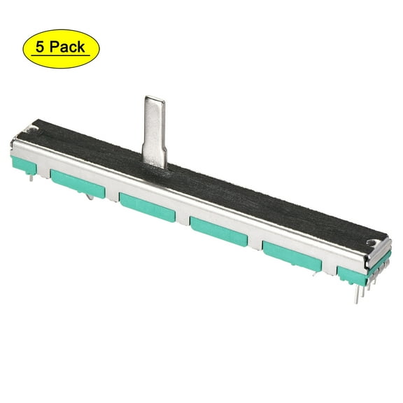 Uxcell Variable Resistors 75mm Straight Slide Potentiometer A20K Ohm Dual Channel 5 packs