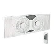 Comfort Zone 9" 3-Speed Reversible Twin Window Fan with Remote Control, White