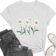 thumbnail image 4 of Busydd T Shirts for Women Trendy Crew Neck Print Graphic Tees Casual Summer Short Sleeve Going Out Tops 2XL, 4 of 5
