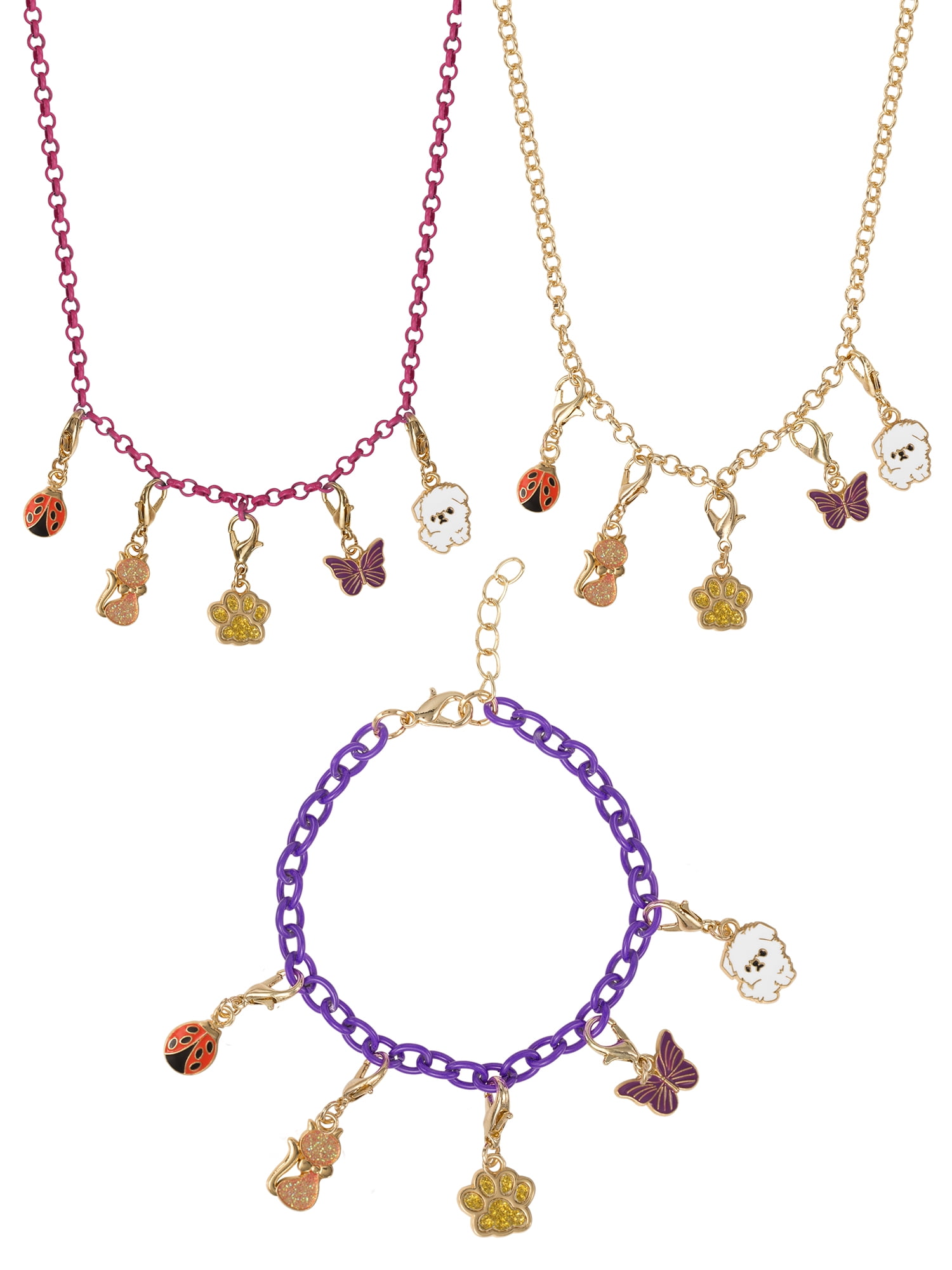 Justice Fashion Necklaces, Bracelet and Charms Set, 8 Pieces