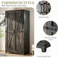 thumbnail image 4 of VANACC 70" Large Armoire Wardrobe Closet with Hanging Rod, Farmhouse Clothing Storage Cabinet, Wooden Tall Bedroom Armoires, Dark Oak Wood, 4 of 8