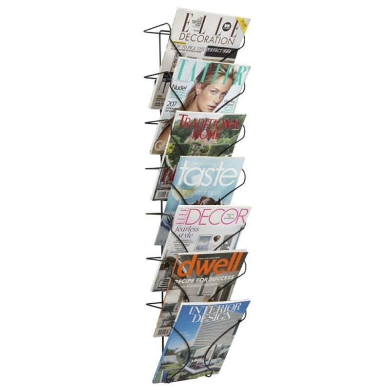 Safco 7 Pocket Wall Display Magazine Rack in Black | Walmart Canada