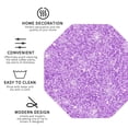 thumbnail image 4 of Honeii Lilac Glittering Print Leather Coaster Set of 6, Ideal for Safeguarding Your Furniture from Drinks Spills and Effortless Cleanup,Octagon, 4 of 7
