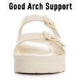 thumbnail image 6 of Litfun Slide Sandals for Women Thick Soles Summer Beach Sandals with Arch Support Platform Sandals with Adjustable Buckle, Cream White, 6 of 7