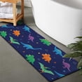 thumbnail image 2 of Dark Blue Dinosaurs Colorful Pattern Bathroom Rugs Mat,Non Slip Microfiber Bathroom Rug,Rubber Backing,Soft Bathroom Mats for Bathroom Floor,Tub and Shower,47x17in(120x43cm), 2 of 5