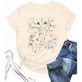 thumbnail image 3 of MOUSYA Boho Floral Tshirt Women Vintage Wildflower Printed Shirt Casual Short Sleeve Tops Trendy Summer Flower Tee Top, 3 of 8