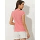 thumbnail image 3 of Top a cuadros Allegra K para mujer con cuello de corbata y cuello Peter Pan Rojo XS, 3 of 5