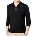 thumbnail image 2 of pstuiky camisa de manga larga para hombre, Pijama deportivo para hombre, para estar en casa, de color liso, con camiseta deportiva de manga larga y cuello vuelto camisetas de hombre xl, 2 of 4