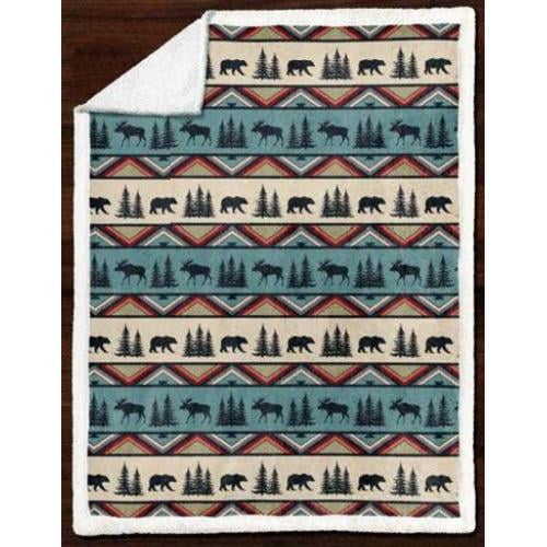 WOODLAND HAVEN SHERPA BLANKET