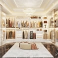 thumbnail image 4 of iSunirm Walk-in Closet System with 3 Wooden Drawers, 36" Standing Wardrobe Closet with 2 Hanging Rods and Shelves, Wardrobe Closet for Bedroom, Living Room, 36"L x 80"H x 16"W, White, 4 of 9