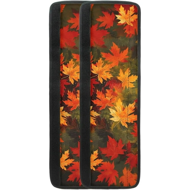 Suhoaziia Fall Maple Leaf Refrigerator Door Handle Covers, Kitchen Appliances Gloves Handles Set of 2, Anti Slips Fridge Microwave Dishwasher Door Cloth Protector, Home Thanksgiving Decor