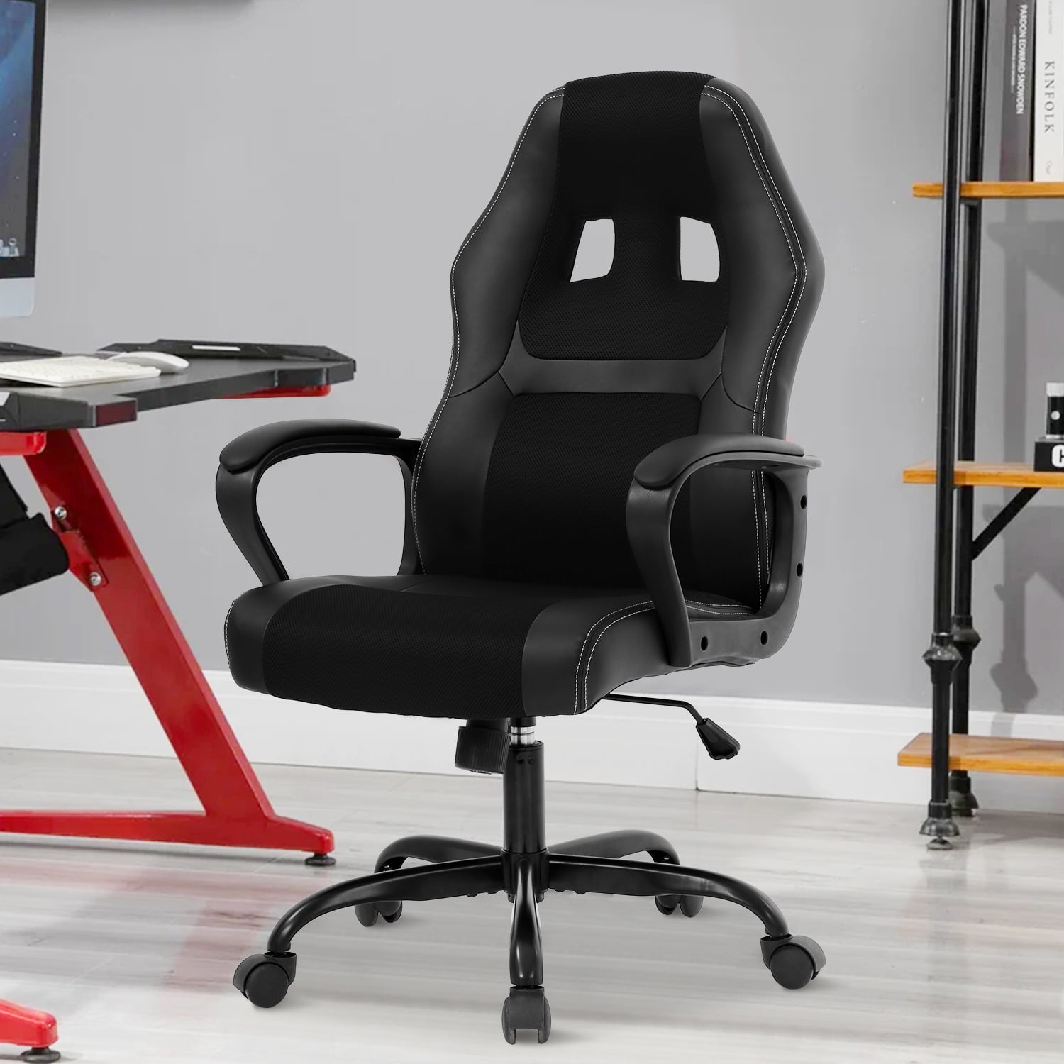 PC Gaming Chair Ergonomic Office Chair 250LBS Desk Chair with Lumbar Support Arms Headrest Executive Computer Chair for Adults, Black
