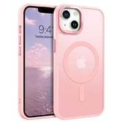 BENTOBEN Case for iphone 13/ iphone 14, 6.1 inch Slim Translucent Matte Magnetic Shockproof Protective Anti Slip Case for iphone 13/14 6.1 Pink
