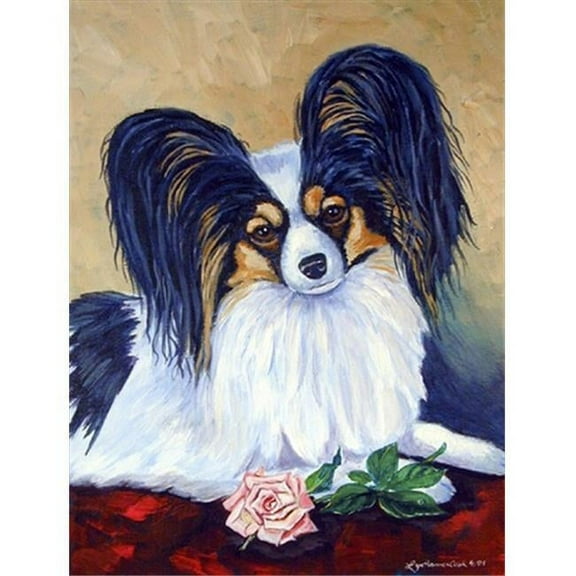 28 x 40 in. Papillon A Rose For You Flag Canvas House Size