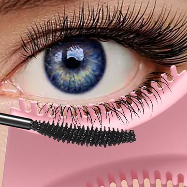 AURARMLET Ayuda Para Maquillaje De Ojos Color Rosa Silicona Fácil De Limpiar Con Curva Para Delineado Y Pestañas