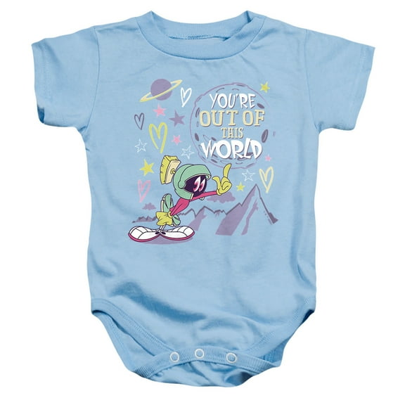 Looney Tunes Out Of This World Valentine Unisex Infant Snap Suit for Baby, Light Blue, Small