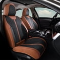 thumbnail image 2 of FLORICH Universal Fit Full Set Car Seat Cover for Most Cars Trucks SUV, Comfortable Luxury Leather Automotive Seat Covers - Breathable Waterproof, Brown & Black, 2 of 8