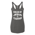 thumbnail image 2 of Fueled by Jesus and Coffee Funny Christian | Womens Inspirational/Christian Premium Tri-Blend Racerback Tank Top, Premium Heather, X-Large, 2 of 3