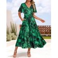 thumbnail image 2 of Vestido largo ZESICA 2025 con estampado floral casual de verano para mujer, 2 of 6