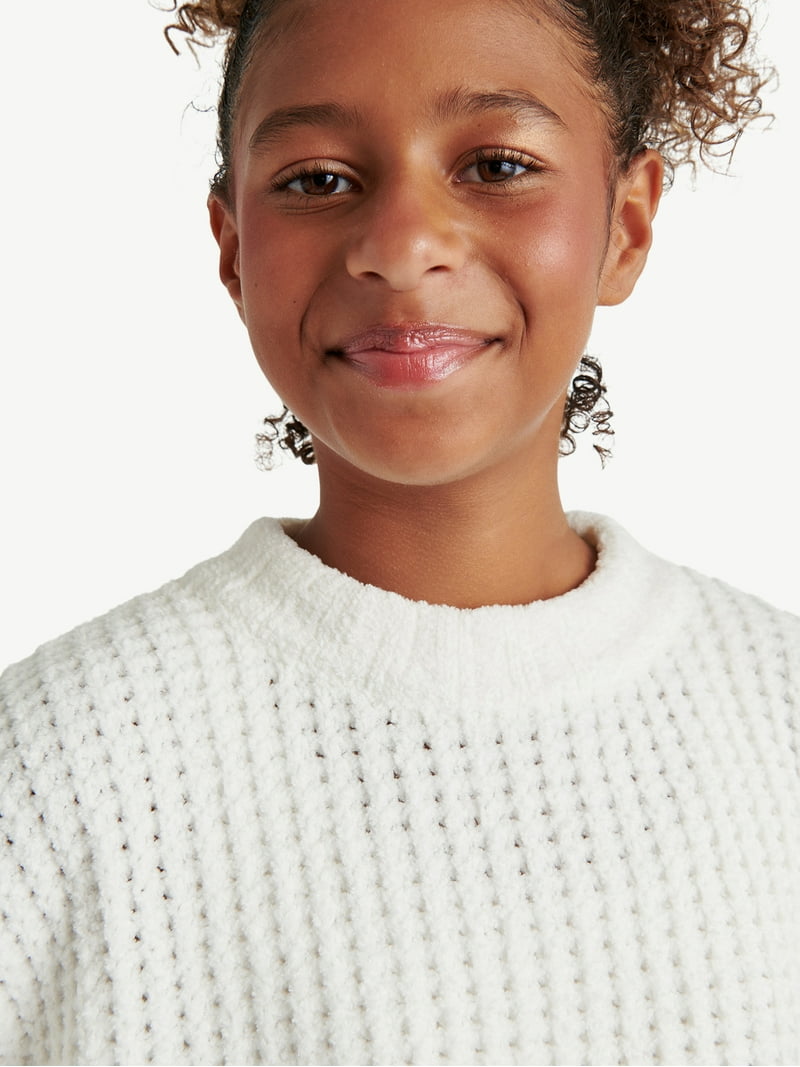 Justice Girls Drop Shoulder Mock Neck Sweater - Walmart.com