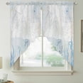 thumbnail image 2 of Blue Seahorse Coastal Swag Valances for Windows, Kitchen Curtains 36 Inch Length 2 Panels Set, Summer Beach Nautical Ocean Coral Short Curtains for Small Windows Rod Pocket Cafe Curtains 28"x36", 2 of 8