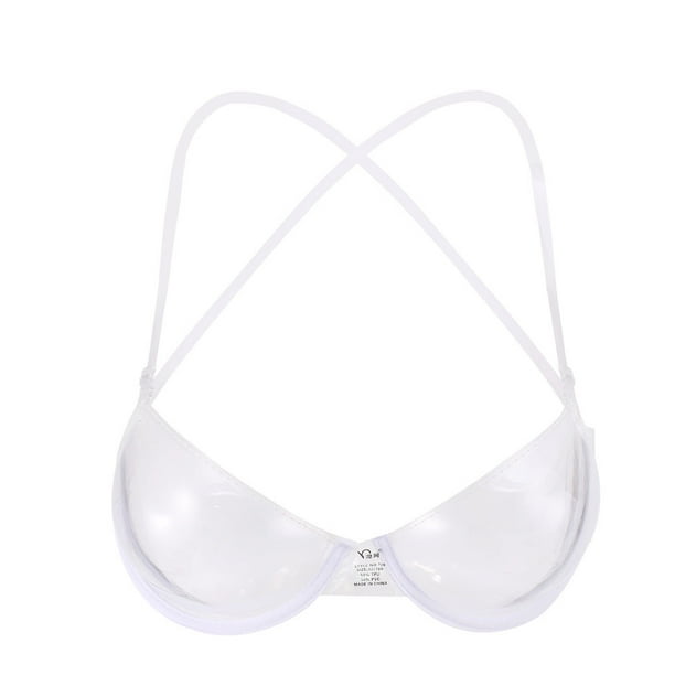 dPois Womens Transparent Clear Bra Invisible Strap Plastic Bra Disposable  Underwire Bralette : : Clothing, Shoes & Accessories