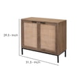 thumbnail image 5 of Benjara 2 Door Accent Cabinet with Woven Rattan Front, Brown, 5 of 5