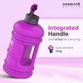 thumbnail image 4 of HYDRATE Frosted Purple Half Gallon Water Bottle - BPA Free, Flip Cap, Ideal for Gym, Large Sports Bottle, Extra strong material, 4 of 7