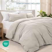 Bare Home Washed Duvet Cover Set - Ultra-Soft - Premium 1800 Collection - 3 Piece - King/Cal King, Fog