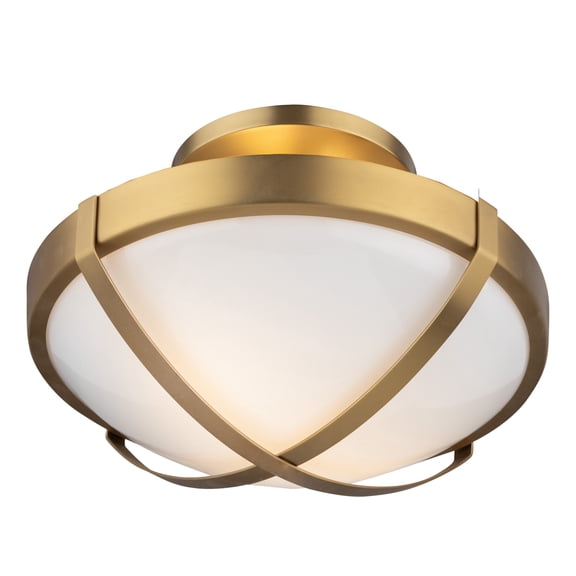 AC11703BR Artcraft Lighting Cara - 2 Light Flush Mount-14 Inches Tall and 12.5 Inches Wide-Brushed Brass Finish