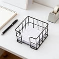 thumbnail image 2 of Yhmxh Metal Sticky Note Holder, 3.6 x3.6 Inch Black Wire Desk Organizer, Sticky Notes Dispenser for Office Home, Compact Desktop Storage for Memo Pads, Paper Clips & Small Supplies, 2 of 7