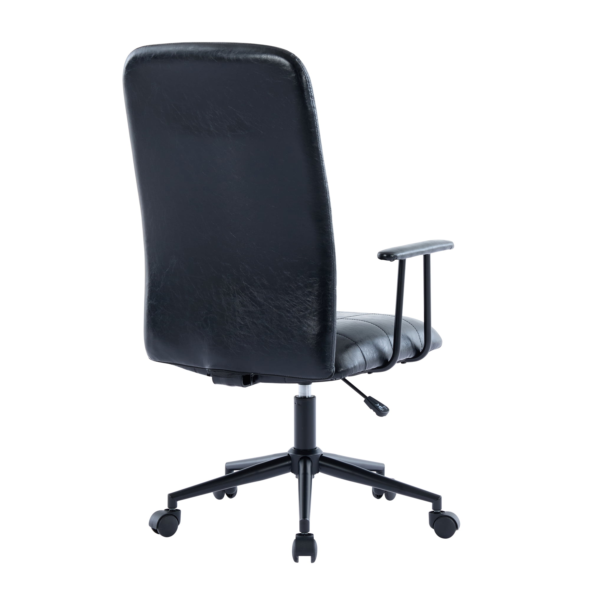 Office Chair, With Armrest, High Backrest, Soft Foam Seating, 360 Degree Swivel, Up And Down Adjustable Gaslift,Black Powder Coated Frame,Five Star Base, Black Wheels