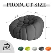 49 Bubble Couch Modern, Oversized Curved Couches, Lazy Floor Sofa,Dark Gray Bubble Couch,Modern Upholstered Comfy Mesh Fabric 3D Honeycomb Shape Couches for Living Room,Office,Apartment, 1-Seater