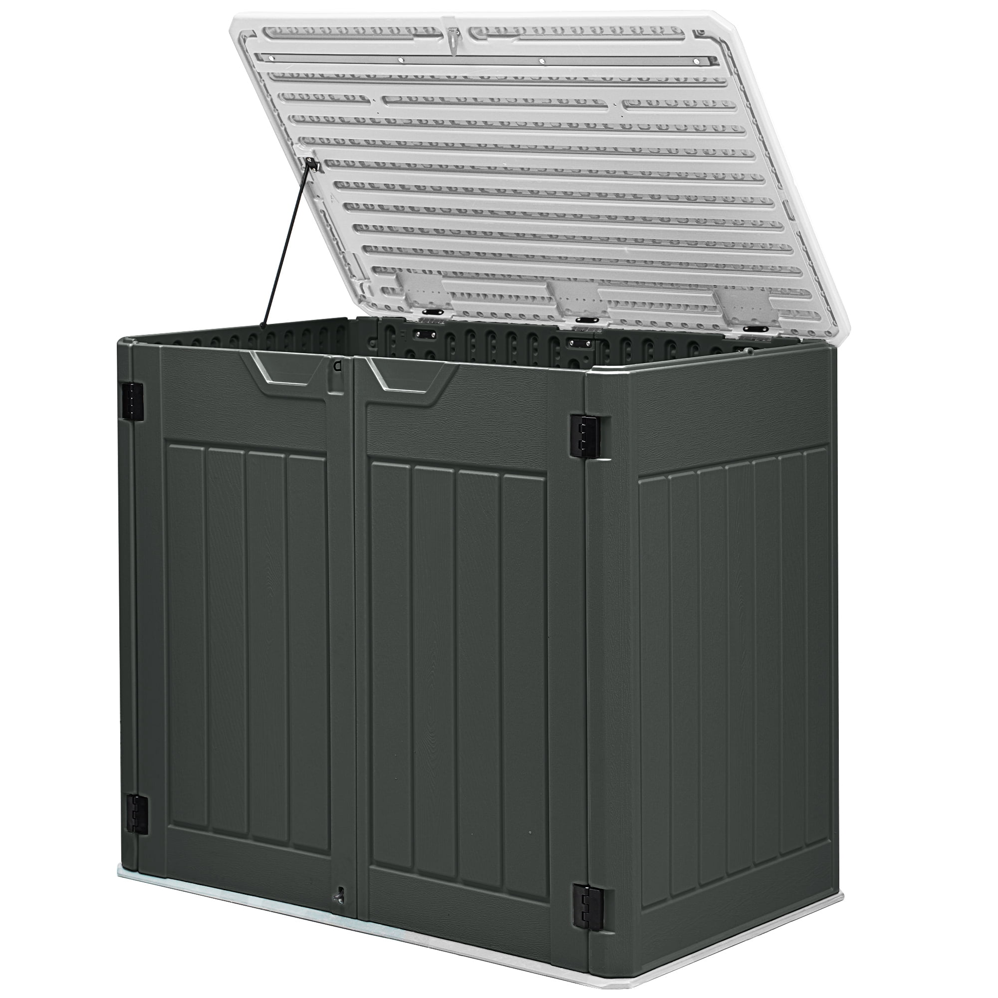 Uforic 4.5x4ft Horizontal Resin Outdoor Storage Shed, Waterproof & Lockable, Dark Gray