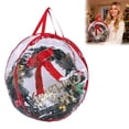 thumbnail image 6 of yocbz Wreath Storage Bag, 35.9" X 7.87" Clear Everyday Bag, Christmas Wreath Storage Container with Zippered and Reinforced Handle, Protect Your Holiday Wreath from Dust, Insects, and Moisture,Large, 6 of 8