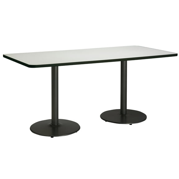 KFI Studios Mode 3.5' x 8' Dining Table, Crisp Linen, Black Base