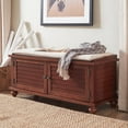 thumbnail image 1 of Weston Home Georgia Entryway Storage Bench with Cushion, Espresso, 1 of 5