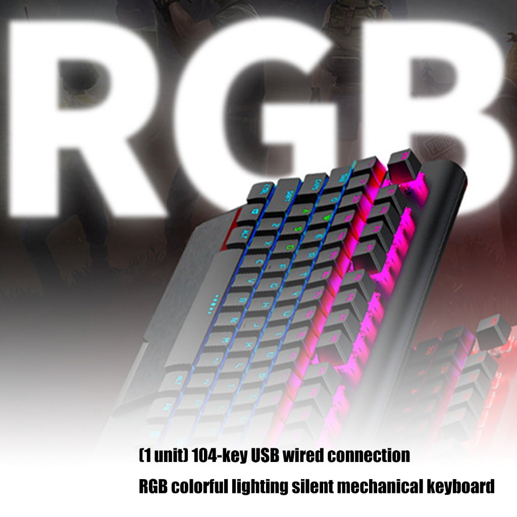 Hot Swappable Switches 104Key Full Size Mechanical Keyboards USB Cord RGBs Customizable Lighting Integrated Palms Rest