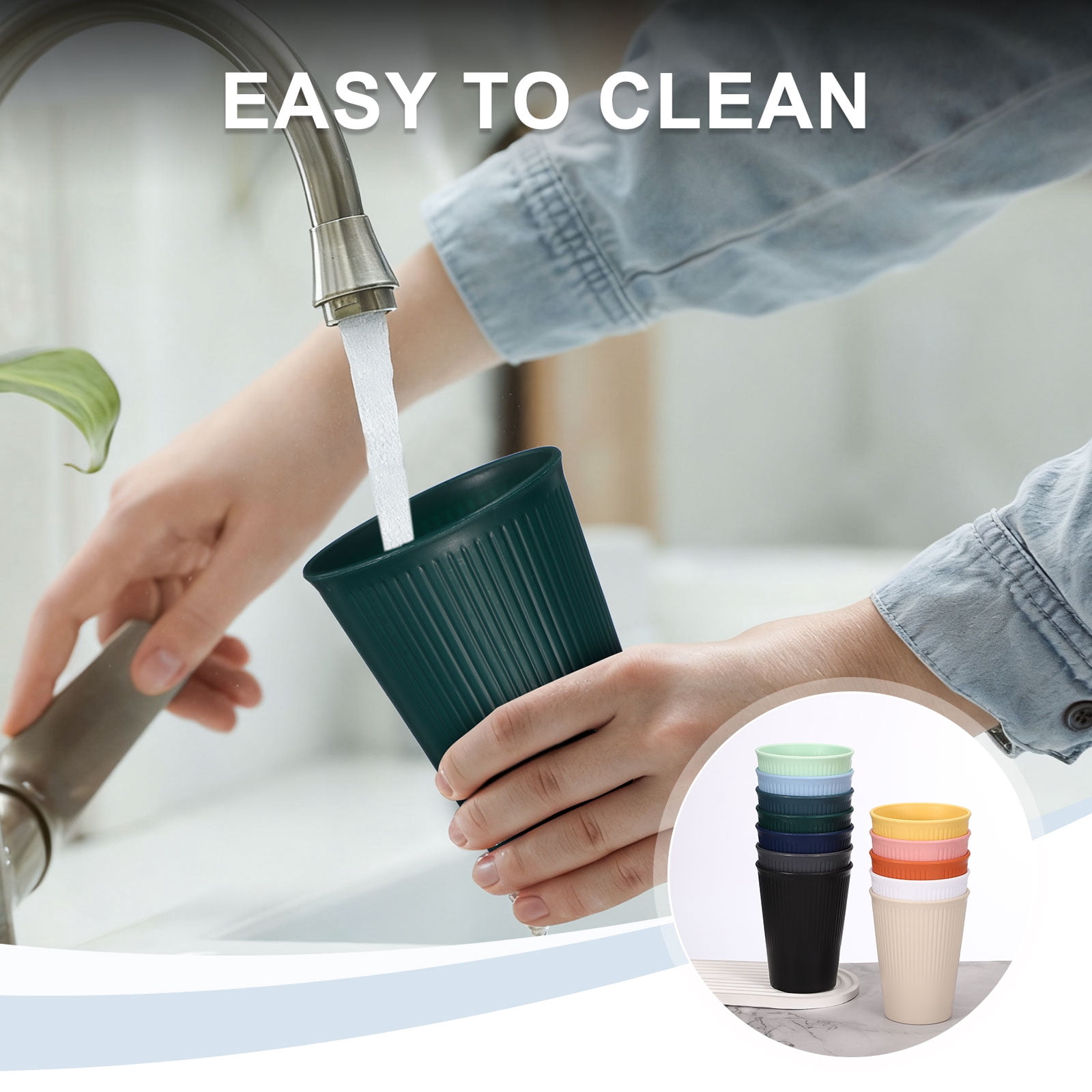 Uxcell 8 Pcs Simple Toothbrush Cup, 2.2 x 4.2" Bathroom Tumbler Unbreakable Reusable Plastic Cups for Storing Toothpaste Toothbrushes Combs Water Beverages, Orange(13.5 OZ)