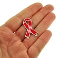 thumbnail image 2 of PinMart's Stroke Red Awareness Ribbon Enamel Lapel Pin - 10 Pack, 2 of 4